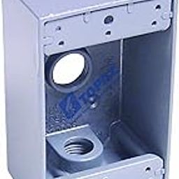Topaz Electric WB2350 1/2-Inch 3 Hole Weather Proof Box, Grey Two Gang-14