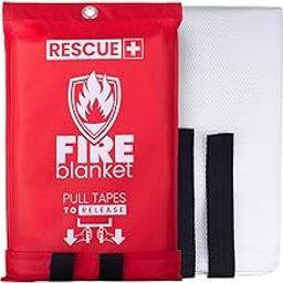 Rescue+ Emergency Fire Blanket for Home, Kitchen, Workplace & Travel, 40” x 40” Fiberglass Flame Retardant Safety Blanket, Fire Suppression for House, Camping, Car Emergencies - 1 Pack-image-31