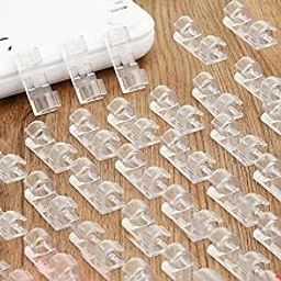 Pack of 20 Pcs Cable Clips with Strong Self-Adhesive Wire Holder for Car, Office and Home Wire Organizer Accessories Office, Laptop, Computer (Transparent)-1