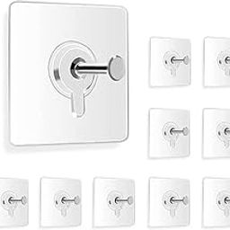 DDX Photo Frame Hooks for Wall Without Drilling, 20 Pack Self Adhesive Hooks for Wall Heavy Duty Strong Nail Free for Hanging Photo Frame (Hanging Hook, Transparent) Stainless Steel-image-49