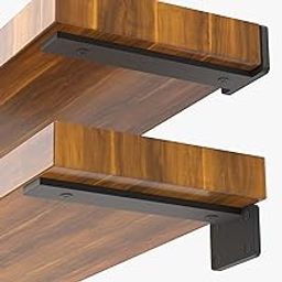 NEODROP 4 Pack 8 Inch Floating Shelf Brackets, Heavy Duty Hidden Wall L-Brackets for Kitchen, Fireplace Mantels, Bookshelves | Floating Shelf Hardware | Black Powder Coated Steel-image-7
