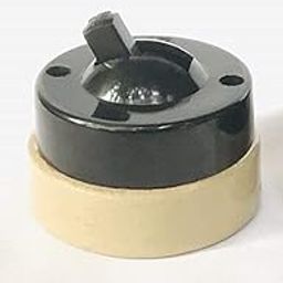 The Transparent - Vintage Round Bakelite Power Switch ISI Mark & BIS Certified- 1 Way 16ampere, 250volts with Porcelain Base (Standard Size, Black) Set of 1-0