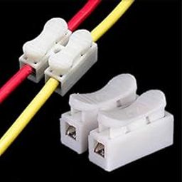 Electrosys 100pcs Cable Connectors 2 Pins Electrical Push Type Cable Connectors Quick Splice Lock Wire Terminal 220V 10A-14