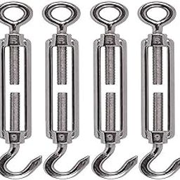 DIY Crafts 3X, Turnbuckle Strainer, 3 Pcs, Only Heavy Duty Galvanised Turnbuckle Strainer Eye Wire Tension M5 Hook Only (3X, Turnbuckle Strainer)-5