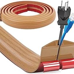 Serplex® 6.6ft Self Adhesive Floor Cord Cover PVC Cord Hider Floor Cable Management Wire Protector Cover Soft PVC Power Cable Protector for Offices, Gym, Exhibitions, Cable Cavity: 0.39"(W) x 0.27"(H)-image-62