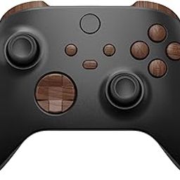 eXtremeRate Replacement Buttons for Xbox Series X & S Controller, Wood Grain Custom Accessories Repair Kit Bumpers Trigers Dpad ABXY Start Back Sync Share Keys Parts for Xbox Core Wireless Controller-picture-0