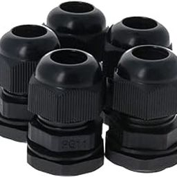 Jutagoss Cable Gland Locknut for 5-10mm Dia Wire Plastic Waterproof Adjustable Cable Glands Joints PG11 Black 5 PCS-image-85