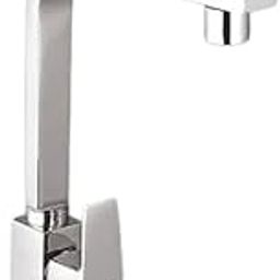 Azaro Aria Swan Neck Modern Square Kitchen Sink Faucet, Single Handle, Chrome Finish-image-27