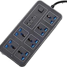 7Seas 3 USB,1 Type-C Port 6FT Extension Sockets Cord Protector Charging Electrical Power Extension Board| Power Strip with 6 AC Sockets|Long Extension Cord with Surge Protector for Home and Office-picture-17
