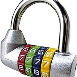 UJEAVETTE® Waterproof 4 Digit Combination Safe Padlock Number Lock Gym Locker Silver-12