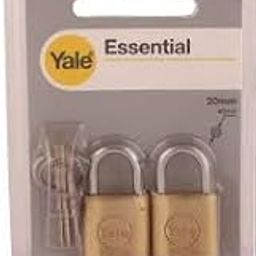 Yale Essential Series Solid Brass with Chrome-Plated Hardened Steel Shackle 20mm Ye1/20/111/2 (Pack of 2) Padlock (Gold)‎-picture-13
