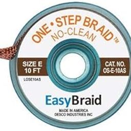 EasyBraid OS-E-10AS One-Step Desoldering Braid No Clean .125 x 10' Anti-Static Bobbin-image-2