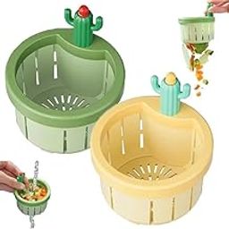 DJIVAN 2V Brothers Cactus Kitchen Sink Drain Strainer, Kitchen Waste Collector & Filter, Multi-Functional Sink Draining Basket (Multicolor)-image-101