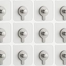Multipurpose Strong Wall Hooks Stickers for Home & Kitchen. (Pack of 12, Photo Frame Hook) Clear, Stainless Steel-image-49
