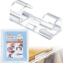 SOULWIT 50 Pcs Self Adhesive Cable Management Clips, Cable Organizers Sticky Wire Clips Cord Holder for TV PC Laptop Ethernet Cable Desktop Home Office (Large,Transparent)-15