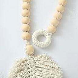 HEAVENGLOW Macrame Curtain Tiebacks Home Decor Handmade Holdbacks Beaded Farmhouse-picture-13