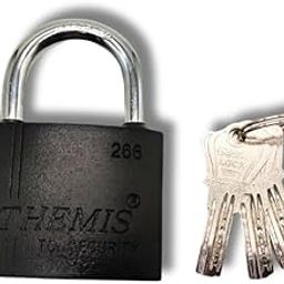 Heavy-Duty Stainless Padlock 75 MM Lock and 3 Keys Hardened Key Padlock Shackle Security Lock for Garage, Door, Containers, Shutter, Locker, Gates Black-image-81