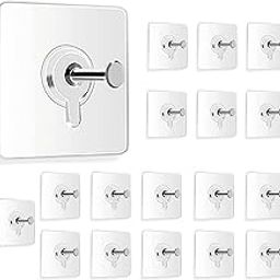 Amozzin Photo Frame Hooks for Wall Without Drilling (18 Pack) Self Adhesive Hooks for Wall Heavy Duty Strong Nail Free for Hanging Photo Frame (Hanging Hook, Transparent) Stainless Steel-3