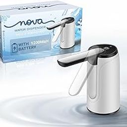 NOVA LINT REMOVER Automatic Electric Water Dispenser Pump for 18.9 Litre Bottle Portable Water Pump Dispenser for Home, Office, and Outdoors | 1200 mAh C-Type Fast Charging Battery (White)-image-0