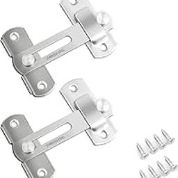 2 Pack Flip Gate Latch, Stainless Steel Door Lock for Barn Wood Fence, Sliding French Door, Garage, Garden, Wine Cabinet, Bathroom, Fitting Room, Drawer, Pet Cage-1