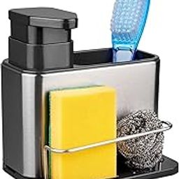 TENOM Sink Organizer, Soap Dispenser For Kitchen Sink, Kitchen Sink Organiser, Sponge Holder & Dishwashing Liquid Rack-13