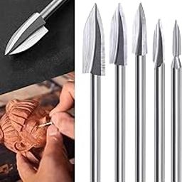 Serplex® 5 Pieces Wood Carving Engraving Drill Bit Woodworking Drill Bit DIY Wood Carving Tools Accessories for Rotary Tools Universal 1/8" Shank For DIY Carving Drilling Micro Sculpture-image-95