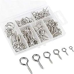 DIY Crafts Stainless Steel Screw Eye Rings Hooks (6 Sizes) (Pack of 100) (Design # No 1, Pack of 100 Pcs)-picture-8