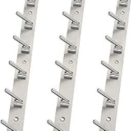 PROMIXO Stainless Steel 6 Pin Cloth Hanger Wall Mounted Bathroom Cloth Hanger,Coth Wall Hook,Door Hooks Rail for Hanging Keys,Clothes,Towel Pack of (3)-image-25