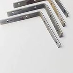 FTE Right Angles, L Angles' Clamps Brackets Made of Strong Iron. A Set of 4 Pieces for shelve Support with Double Hole (Size 4x4 inch; 11x12cm)-9