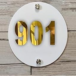 Room Number Plate No 901 | White Acrylic Number Plate Fixed On PVC Sticker with Double Side Tape On Backside-image-63
