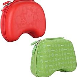 Stealodeal Universal Travel PU Green & FLCCASE Red Game Controller Carrying Case Gaming Accessory Case PS3, PS4, PS5 (Combo of 2)-4