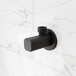 InArt Brass Angle Valve For Bathroom | 100% Heavy-Duty, Leakproof Brass Body| Angle Stop Cock with Wall Flange | | Single Way Cock Ideal for Bathroom, Toilet & Kitchen Use Matt Black-image-81
