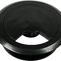 Purple Furnitureᵀᴹ Cable Grommet Durable Plastic Wire Manager Hole Cover for Computer Tables and Desks (64 mm/2.5-inch Diameter, Classic Black) (Pack of 1)-image-1