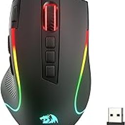 Redragon M612 PRO RGB Gaming Mouse, 8000 DPI Wired/Wireless Optical Gamer Mouse with 9 Programmable Buttons & 7 Backlit Modes, BT & 2.4G Wireless, Software Supports DIY Keybinds Rapid Fire Button-16