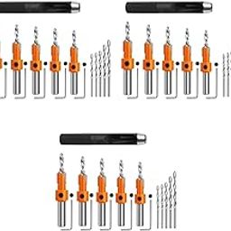 Serplex® 60PCS Wood Countersink Drill Bit Set 5PCS with Extra Pilot Tapered Bits 8mm Round Shank Counter Sinker for Woodworking-26