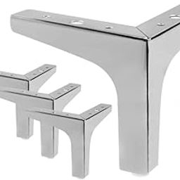 Krishna Sales Agency 4PC Metal T Shaped Furniture Legs, Latest Style Coffee Table Sofa Feet Kitchen Table Legs Bathroom Cabinet Cupboard Feet, DIY Furniture Hardware (4 inches, Silver)-image-48
