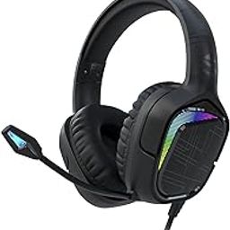 Black Shark Gaming Headset for PC, PS4, PS5, Xbox, Switch, All-in-1 Gaming Headphones with Ultra-Clear Bendable Mic, 50mm Dynamic Drivers, Noise Isolation Ear Cushions, in-line Controls - Goblin X1-19