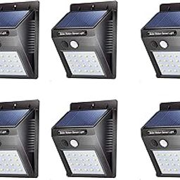 ASGTRADE Bright- Solar Wireless Security Motion Sensor 20 Led Night Light for Outdoor/Garden Wall Pack of 6-74