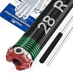 YoToolGDS Right Hand Wind（Red Cone）2" Garage Door Torsion Spring with Non-Slip Winding Bars & Gloves, High Precision Electrophoresis Black Coated, for Replacement, MIN 16,000 Cycles (0.243x2''x28'')-image-60