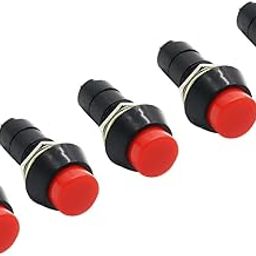Electronic Spices Momentary Push To On Button Red Color Horns Switches Pack Of 5pcs-image-93