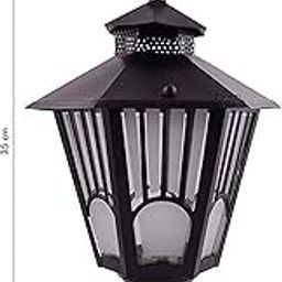 Channi Moder Outdoor Post Light Lantern, Victorian Style, Black Metal, 35 cm Height, Glass Panels(Pack of 2)-image-17