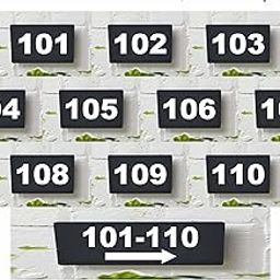 Number Plate 101 -110 , Combo pack 11 Number Plate Room, Hotel, Hospital, Lodge,Apartment, Flat,Door No,College, Library, Rack Numbers Warehouse,, Acrylic black board with white letters number plate fixed with water proof pvc sticker and strong double side tape-image-84