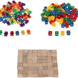 ATORSE Toy 260pcs Square Cubes Bricks+Bear Counters+ Cubes-Toys & Hobbies-Games-Game Pieces Parts-image-42
