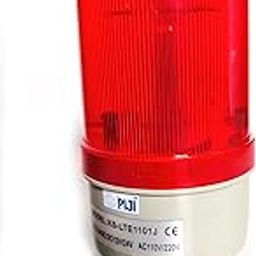 PIJI ABS Revolving Industrial Tower Buzzer Siren AC 110V/220V and DC 12V/24V LED Warning Light (Red, 8.7 x 15 cm) (with Buzzer)-19