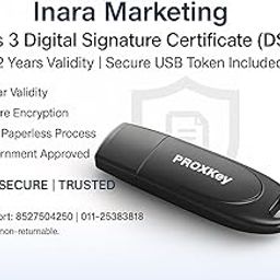 Inara Marketing Class 3 Digital Signature Certificate (DSC), 2 Years Validity with USB token (Capricon Class 3 2-Year Validity, Proxkey Watchdata)-9