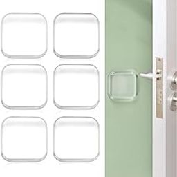 Mahadaha® Wall Protector Square Self-Adhesive Silicone Door Knob Bumper Pads Wall Shield for Handle Impact Protection Transparent Cushion for Home & Office 4cm (Pack of 6)-image-29
