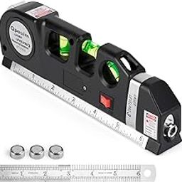Laser Level Tool, Multipurpose Laser Level Kit Standard Cross Line Laser level Laser Line leveler Beam Tool with Metric Rulers by QPEUIM-5