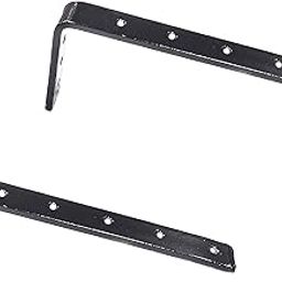 L Brackets Heavy Duty Quality, Wall Mounted Shelf Supports, Material: Mild Steel (MS), Screws & Wallplugs Included, Colour: Black Powder Coated, Size 17 cms, 2 Pieces-11