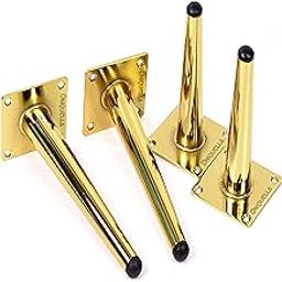UNIQUELLA Metal Gold Legs 8 Inch, Modern Tapered Sofa Feet 4 pcs, DIY Furniture Leg Replacement Heavy Dresser Cupboard Coffee Table Gold, Screw Included-image-55