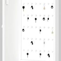 Mahaakaay Security Gate Engineered Wooden Wall Mount Cabinet Key Holder with 40 Metal Hook Home Office Kitchen Hangers Stand Organizer Keyholder White-19